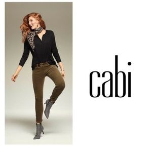 Cabi Olive Green Skinny Corduroy Jeans Size 2 Style 3567